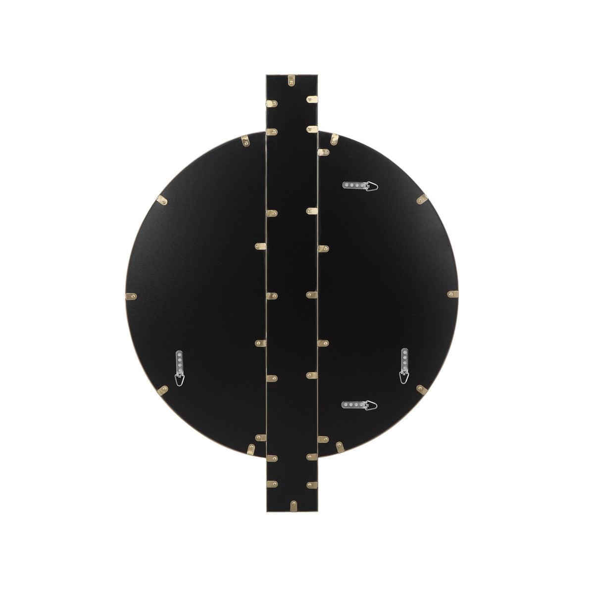 Carri 30"X39" Gold Round Wall Mirror