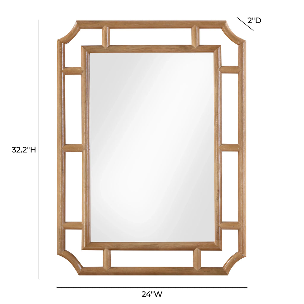 Cienna 24"x32" Natural Rattan Wall Mirror