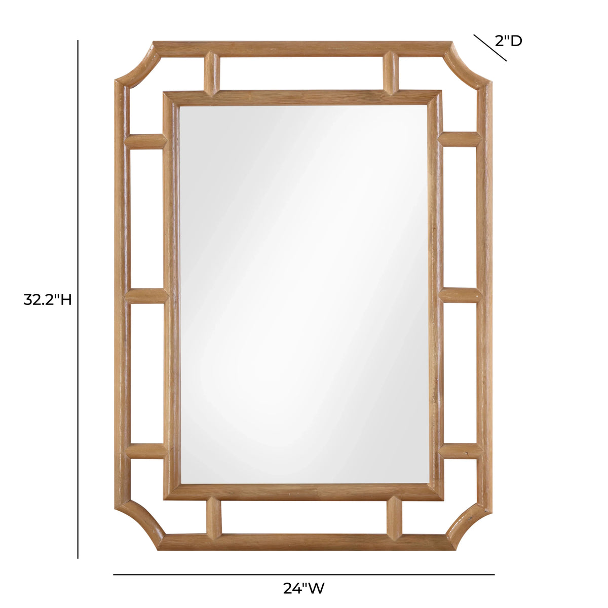 Cienna 24"x32" Natural Rattan Wall Mirror