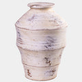 Visha Scalloped Distressed Cream Terracotta Decorative Vase