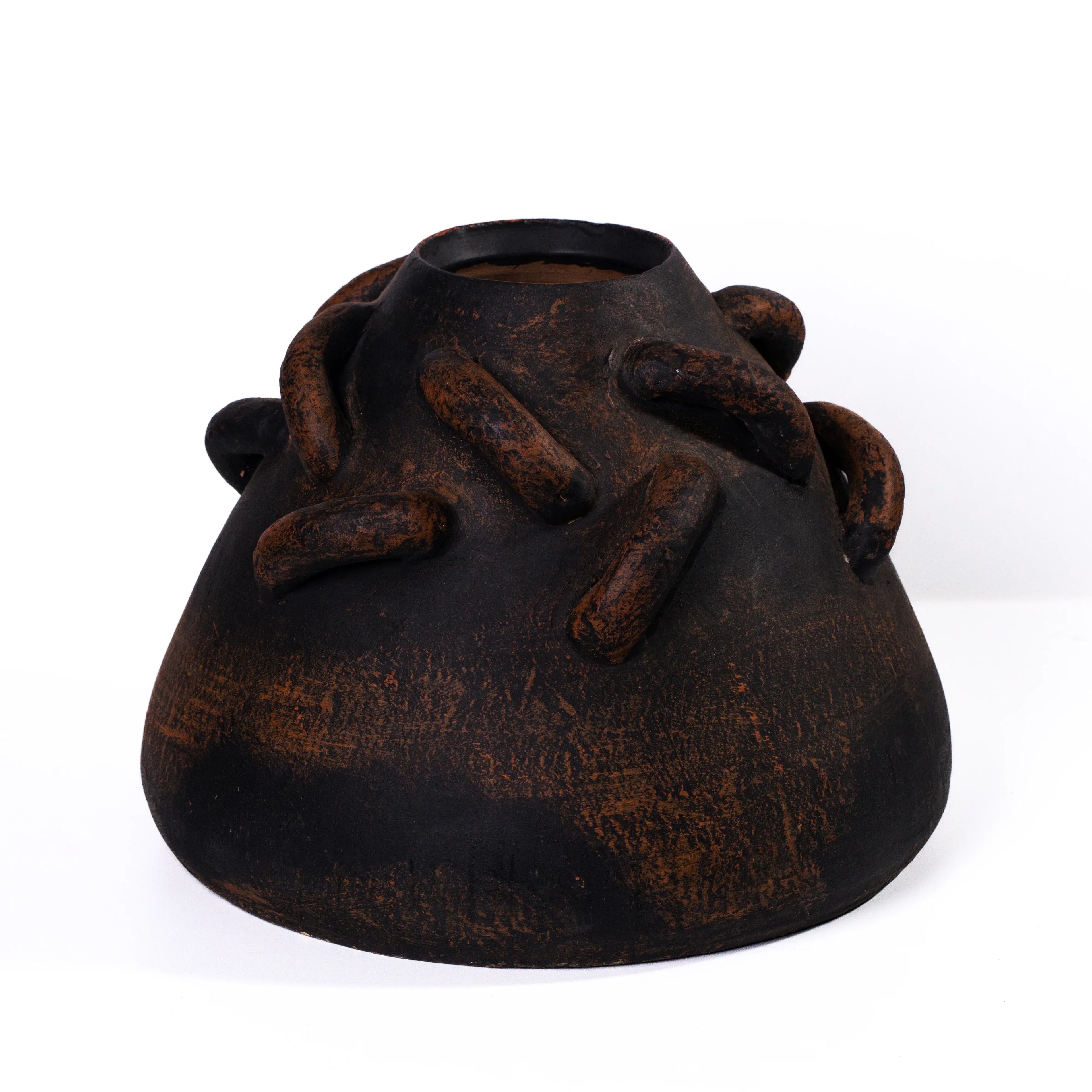 Visha Roped Dark Terracotta Decorative Vase