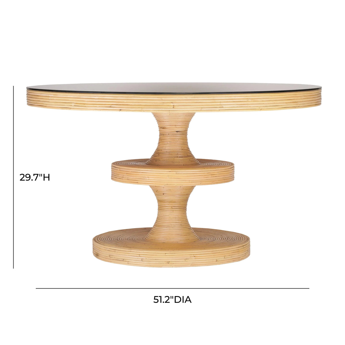 Apollonia 51" Natural Rattan Round Dining Table