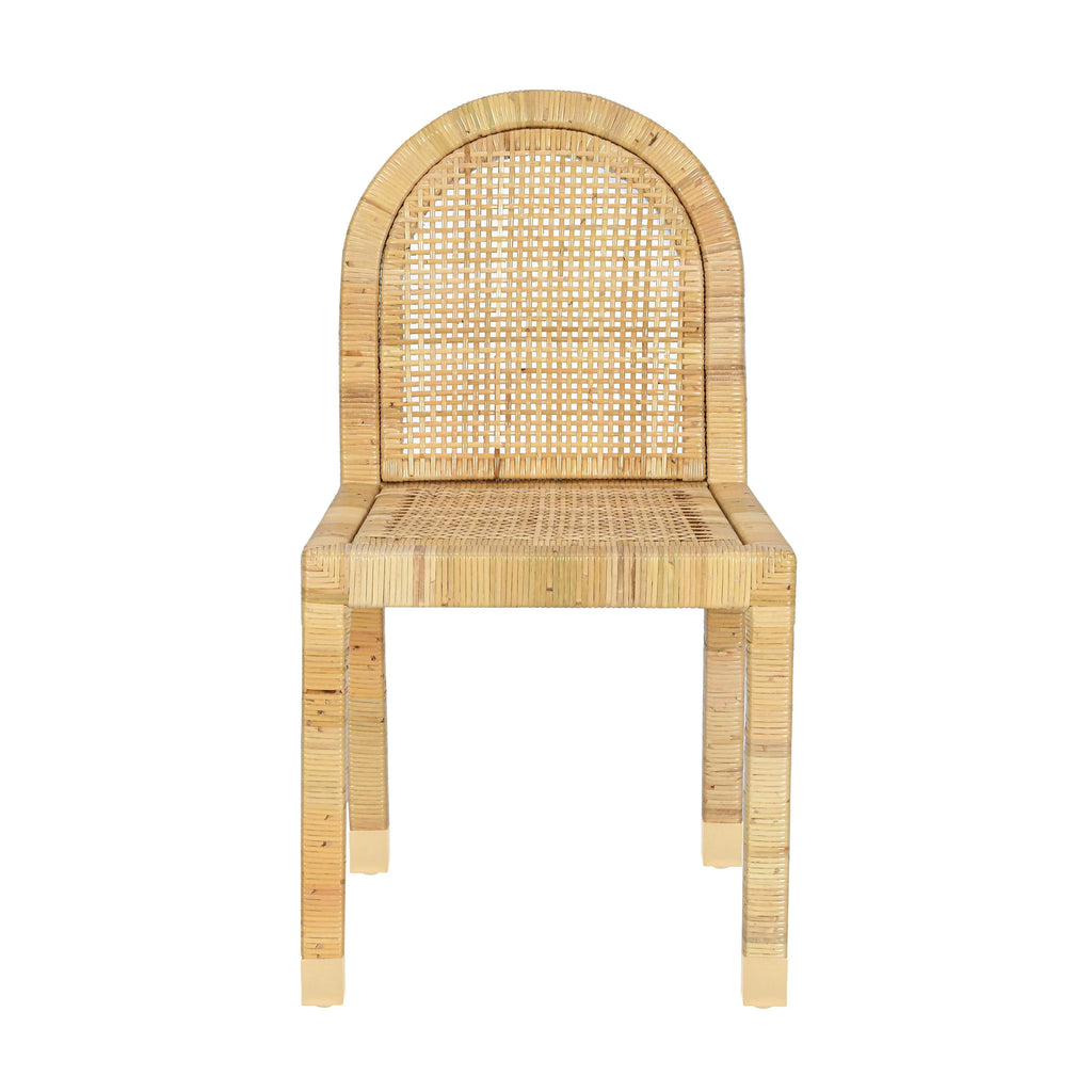 Amara Cream Contract-Grade Linen Arched Dining Chair