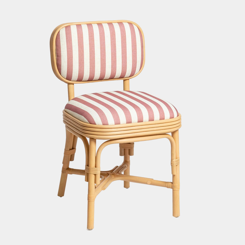 Dorine Striped Performance Linen & Rattan Dining Chair