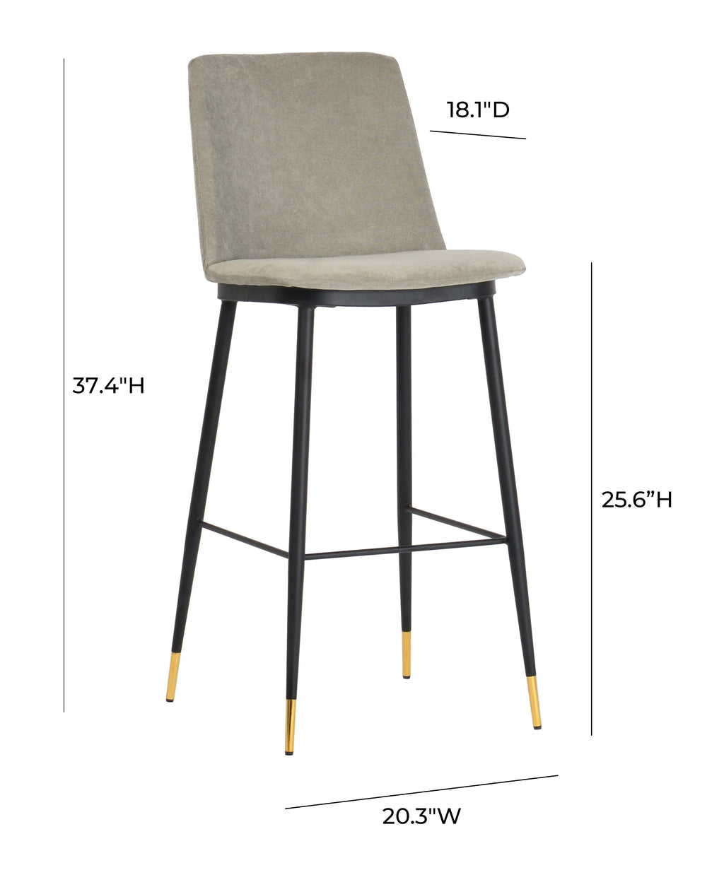 Evora Velvet Counter Stool - Set of 2
