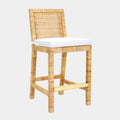 Amara Woven Rattan Performance Fabric Stool