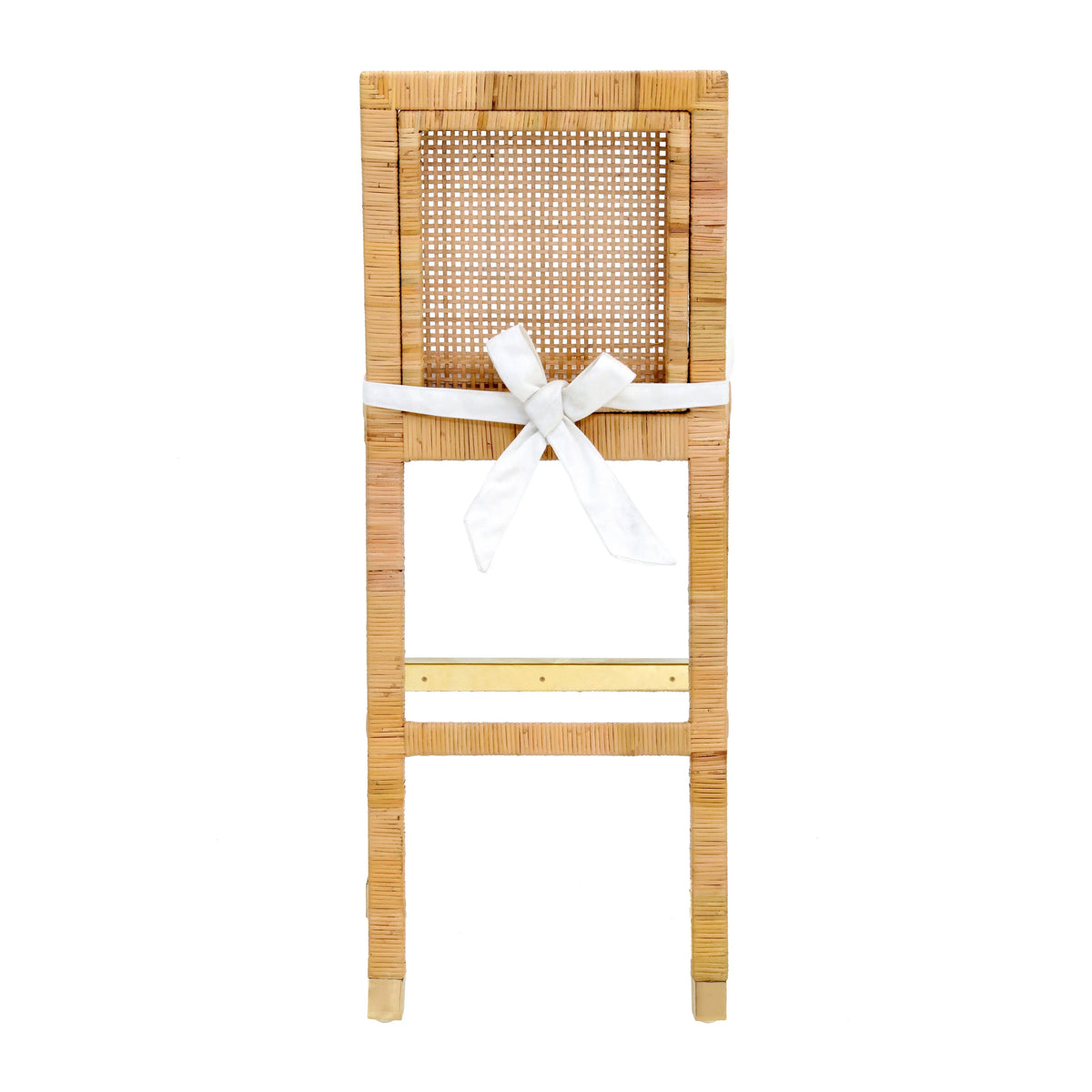 Amara Woven Rattan Performance Fabric Stool