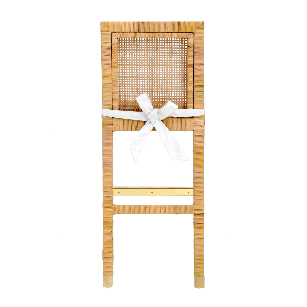 Amara Woven Rattan Performance Fabric Stool