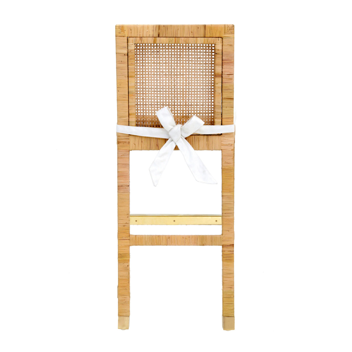 Amara Woven Rattan Performance Fabric Stool