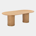 Brandy 95" Natural Ash Wood Oval Dining Table