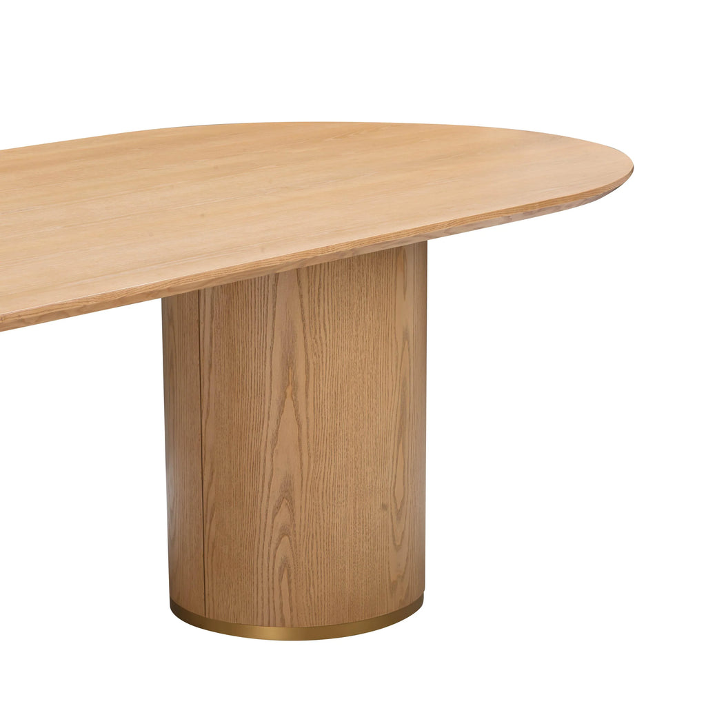 Brandy 95" Natural Ash Wood Oval Dining Table