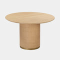Akiba 47" Natural Ash & Rattan Round Dining Table