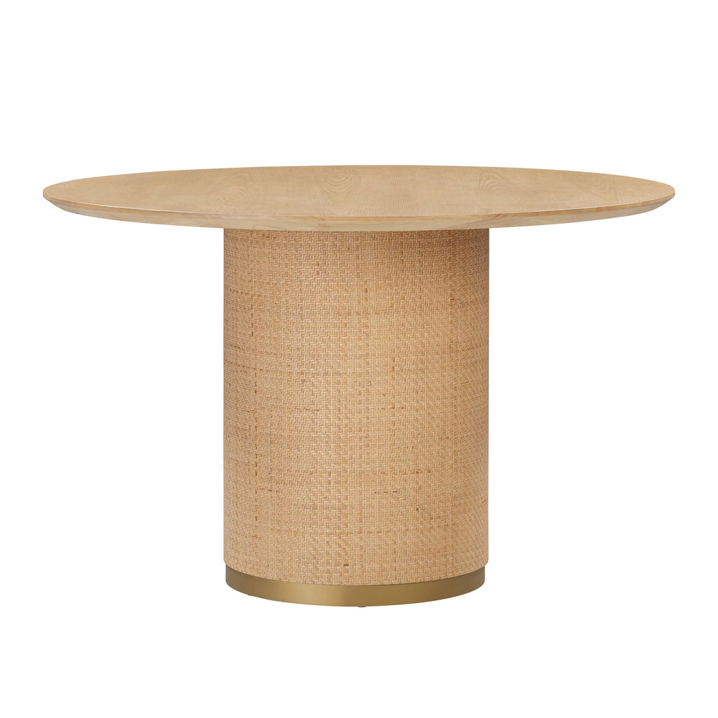Akiba 47" Natural Ash & Rattan Round Dining Table