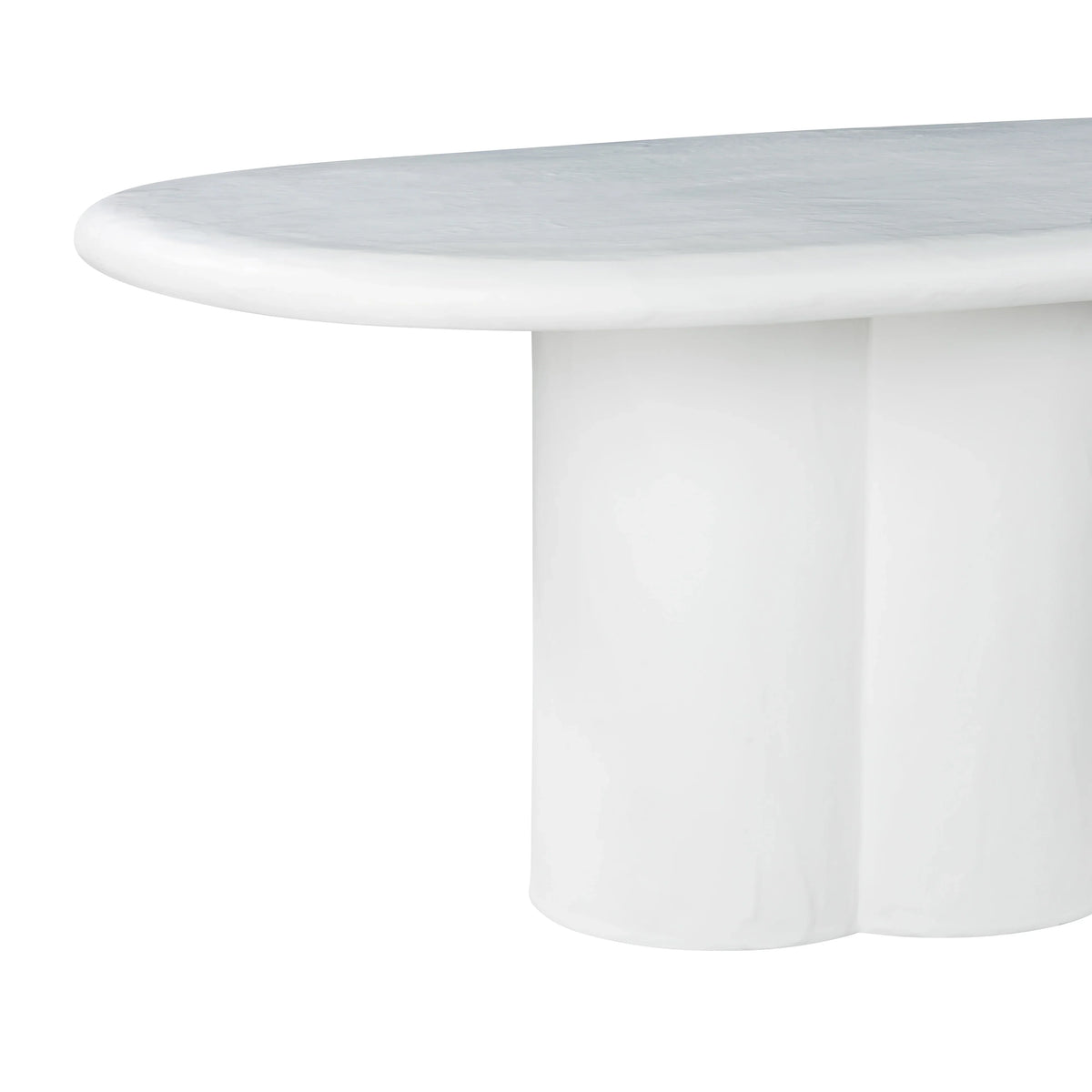 Elika 80" Faux Plaster Indoor / Outdoor Oval Dining Table