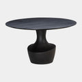 Gevra 54" Black Acacia & Faux Plaster Round Dining Table