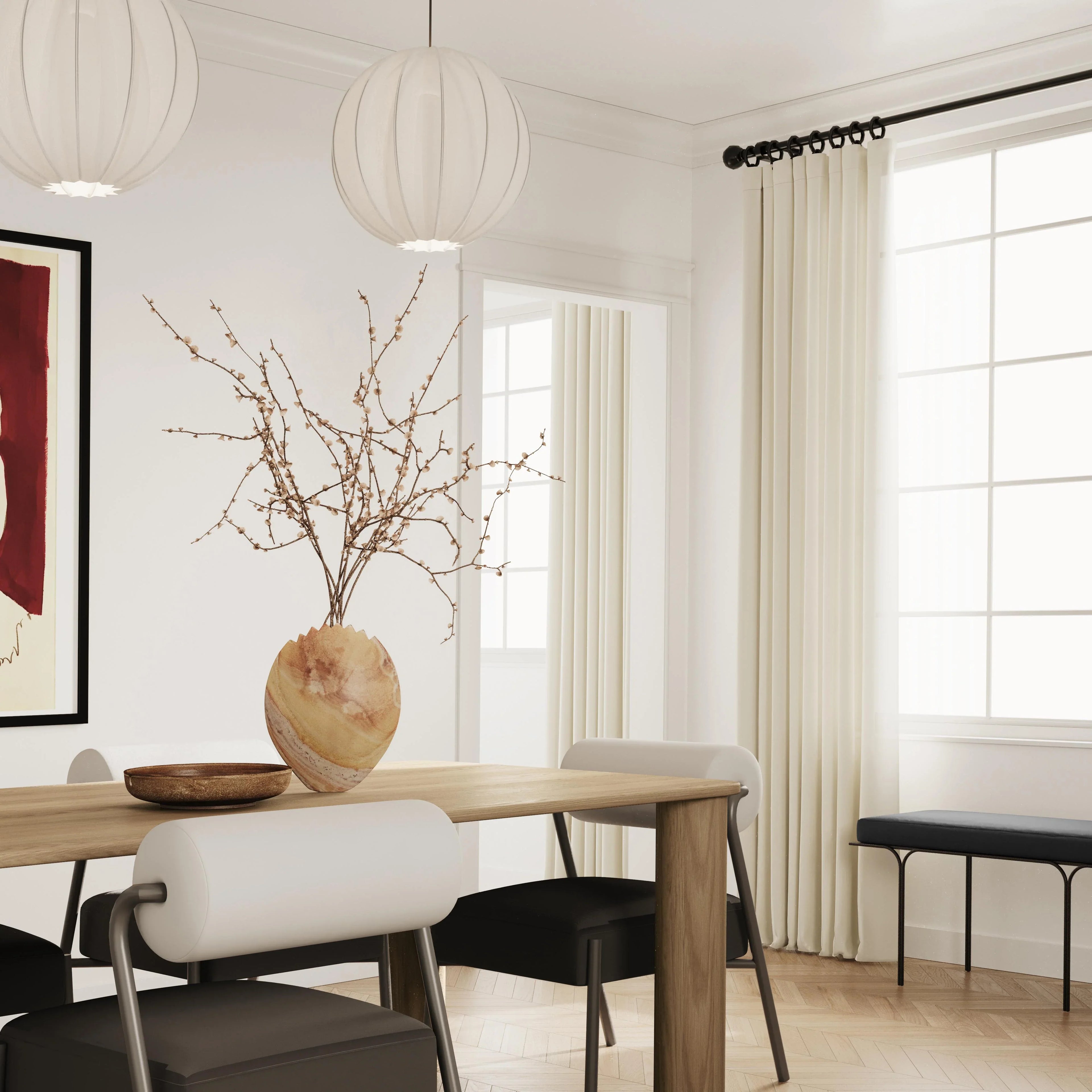 Akola 106" Oak Rectangular Dining Table