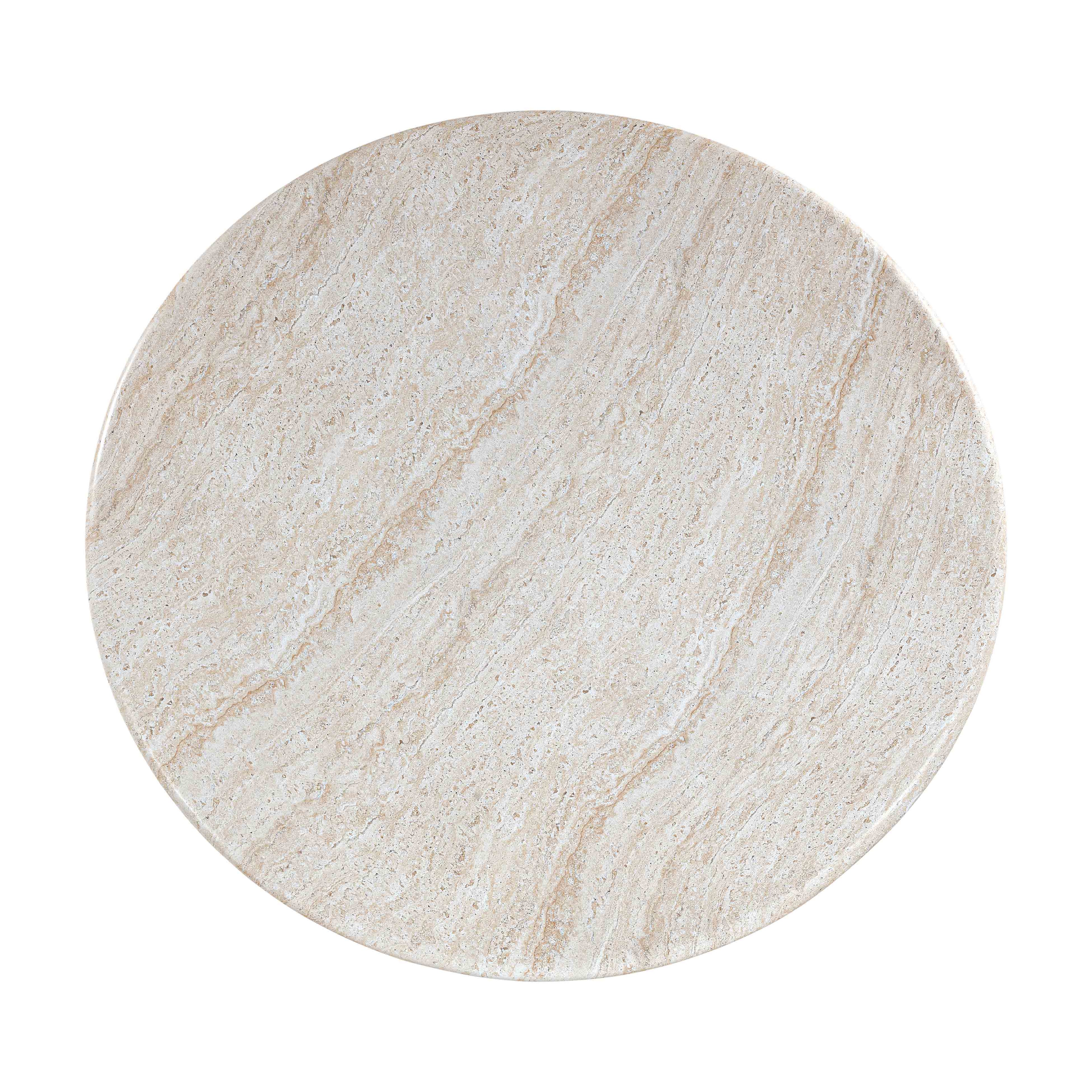 Cynthia 54" Faux Travertine Indoor/Outdoor Concrete Round Dining Table