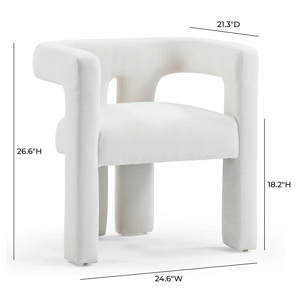 Sloane Bone White Upcycled Performance Fabric Accent Chair