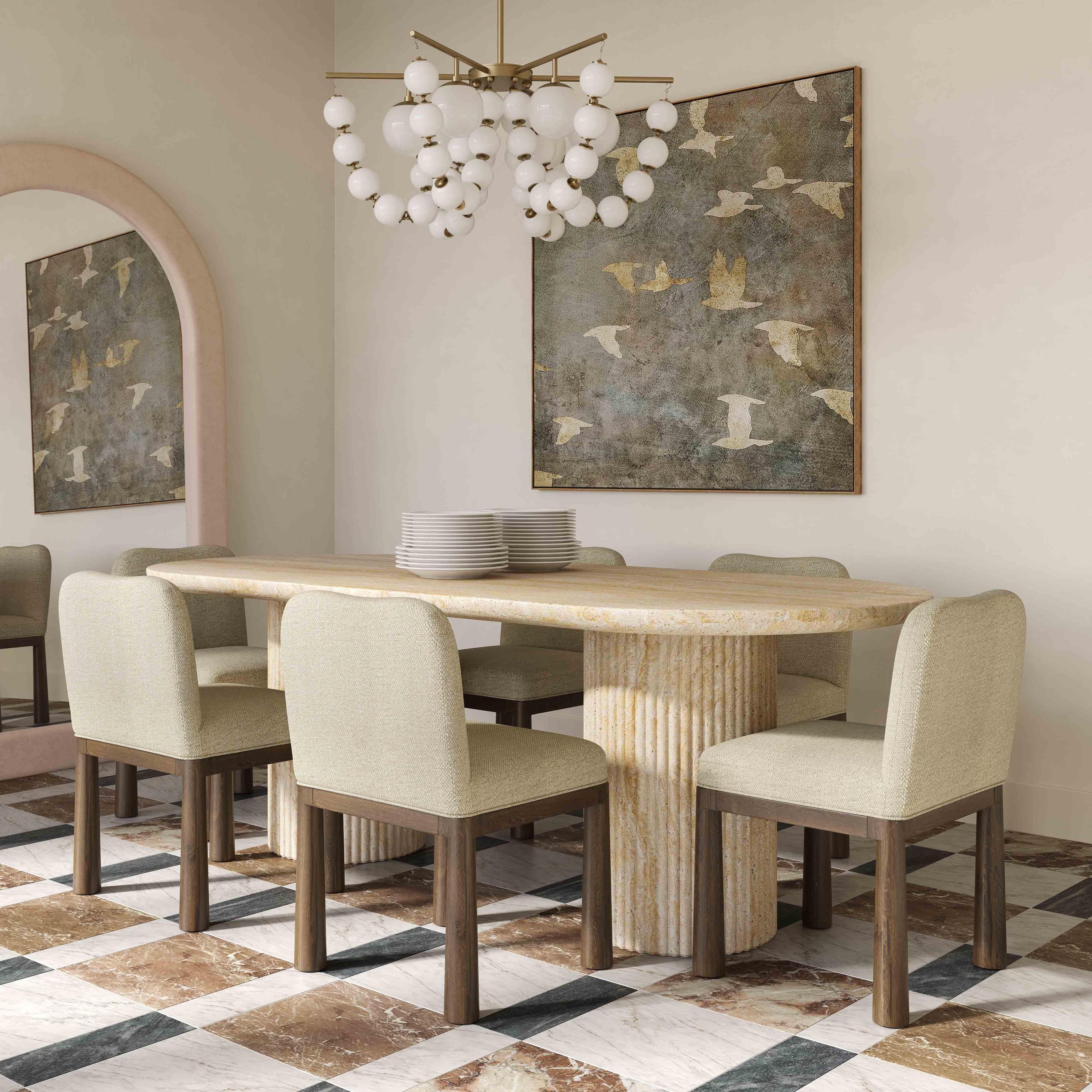 Brut 86" Concrete Patterned Indoor/Outdoor 86" Oval Dining Table