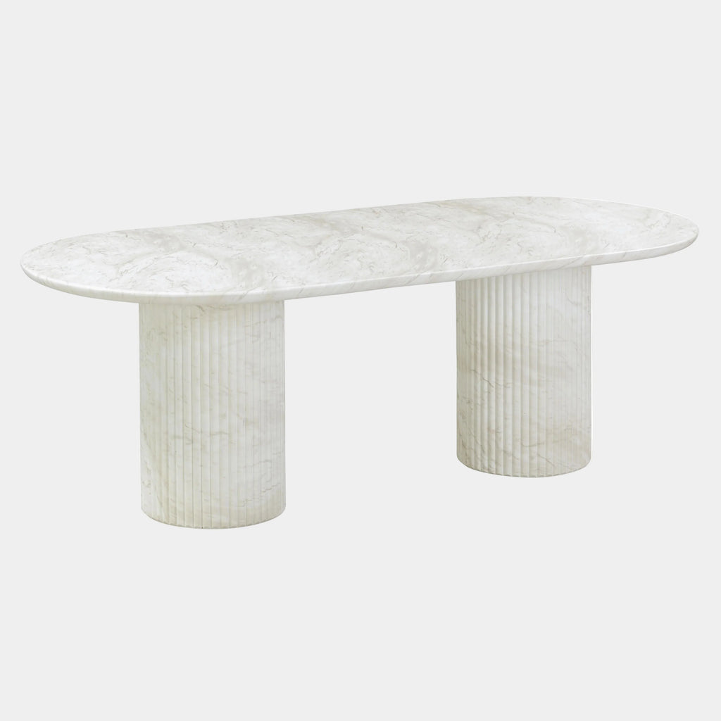 Brut 86" Concrete Patterned Indoor/Outdoor 86" Oval Dining Table