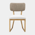 Bobbie Cream Performance Vegan Leather and Grey Vegan Shearling Dining Chair