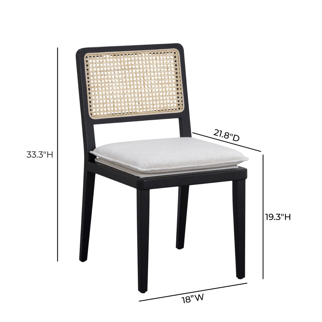 Tassina Cream Upcycled Performance Linen Dining Chair