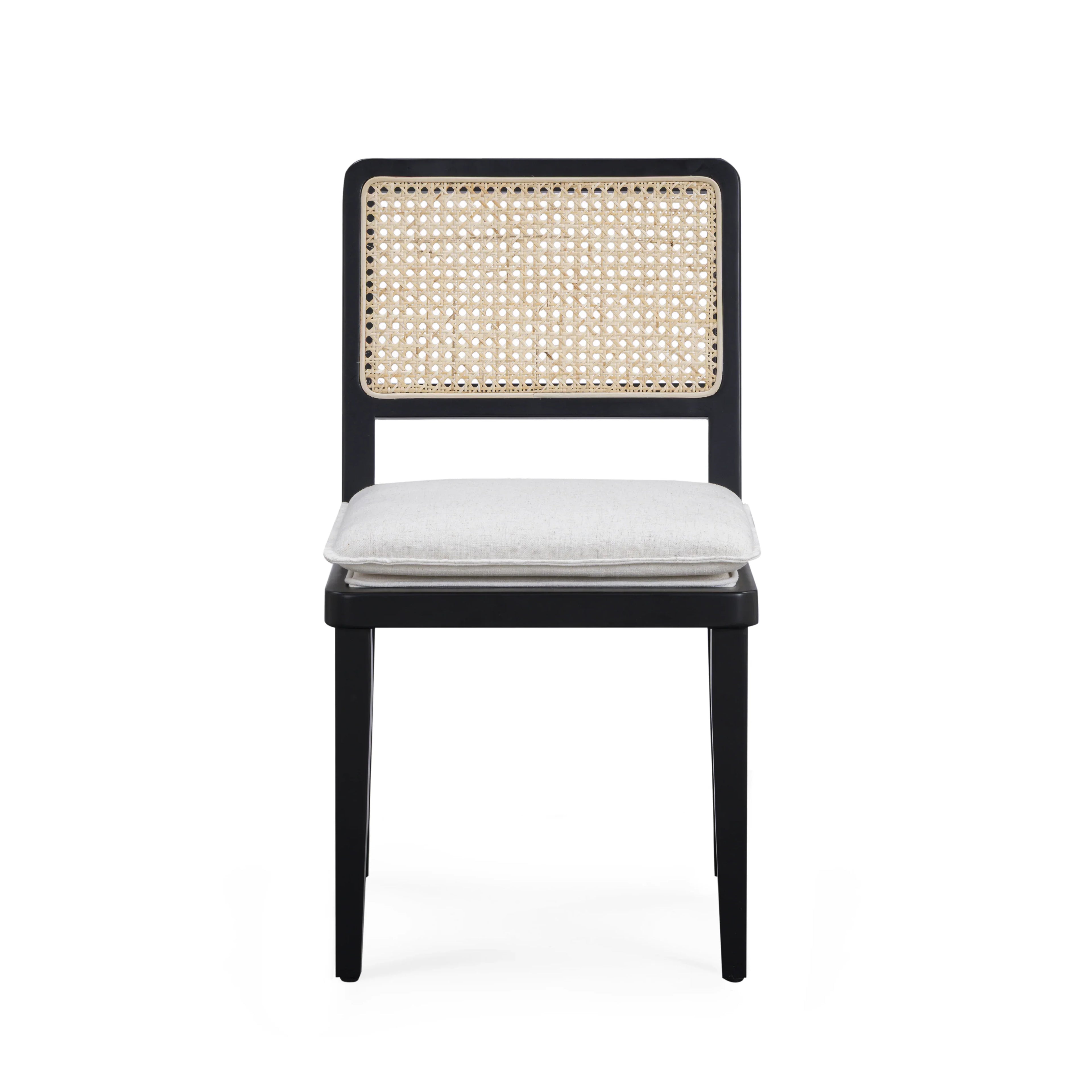 Tassina Cream Upcycled Performance Linen Dining Chair