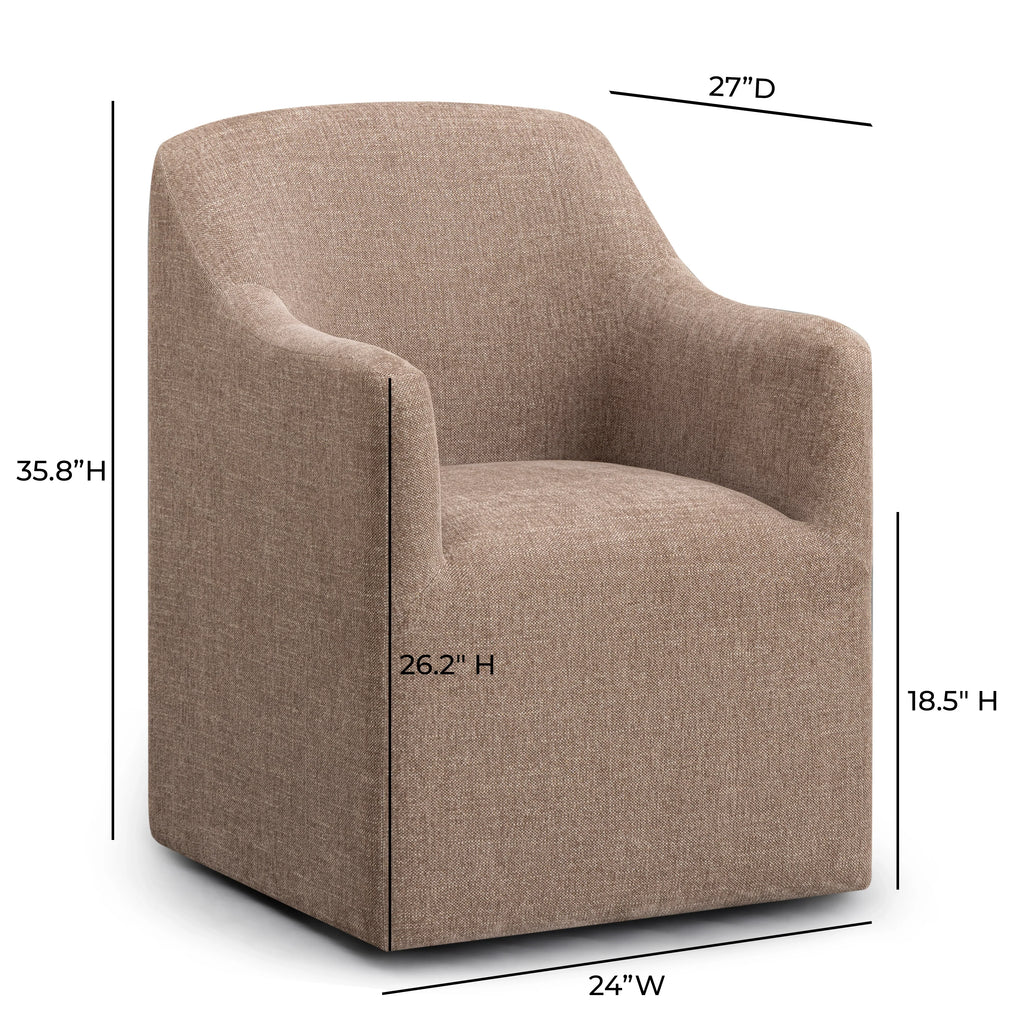 Helena Tall Textured Weave Performance Fabric Dining Chair