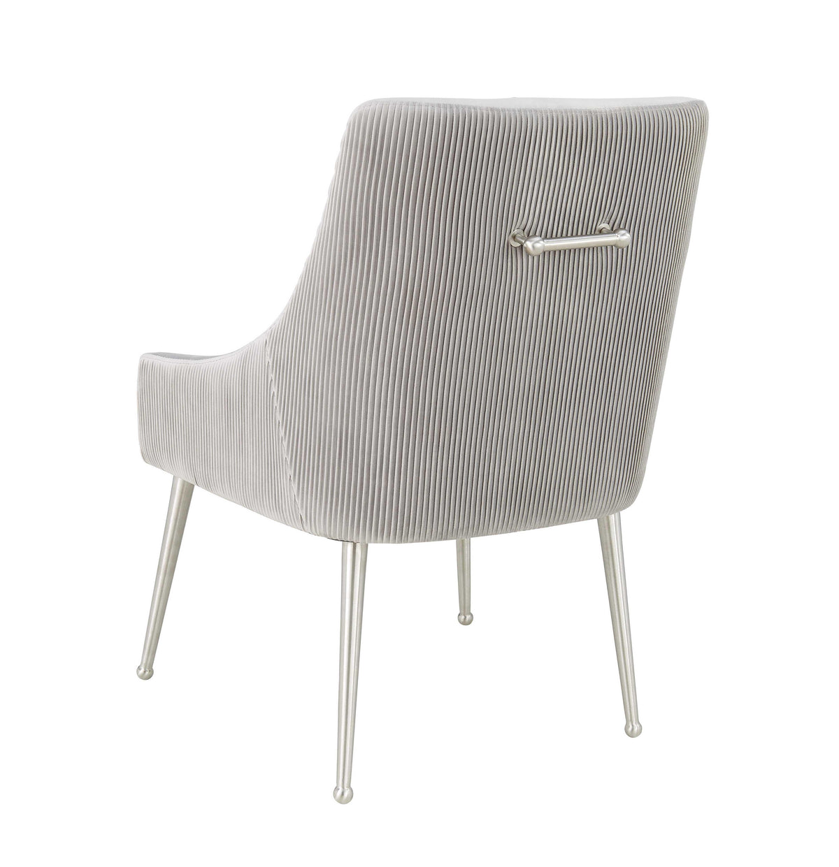 Beatrix Grey Performance Velvet Dining Chair - Silver Legs