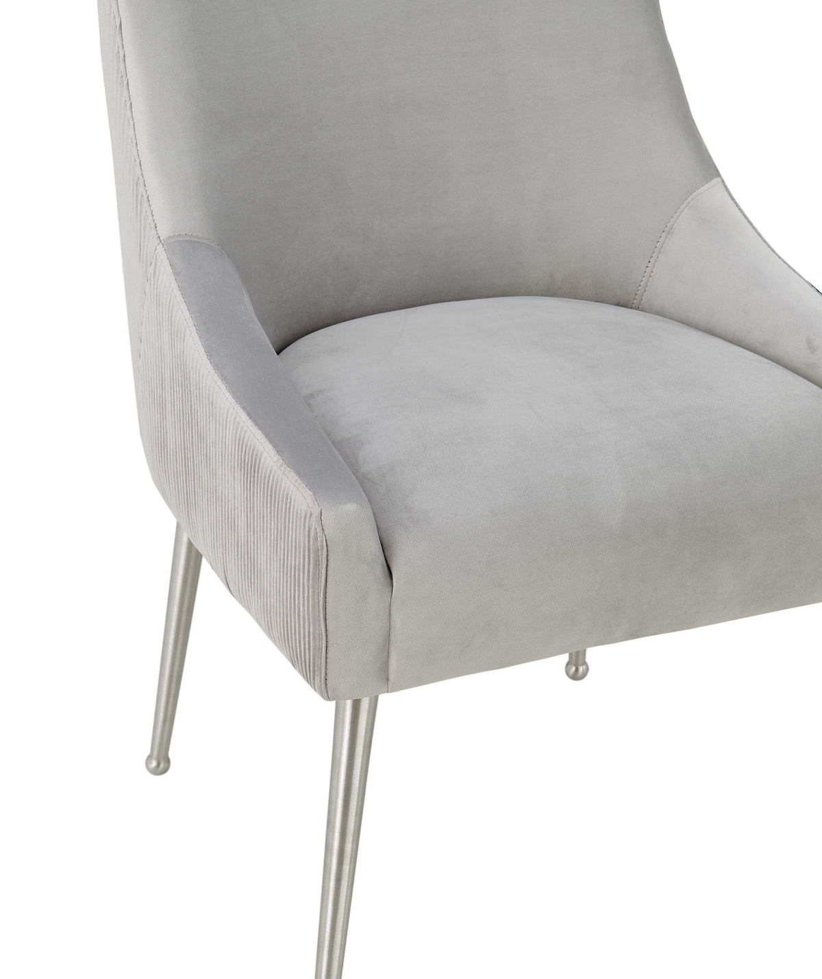 Beatrix Grey Performance Velvet Dining Chair - Silver Legs
