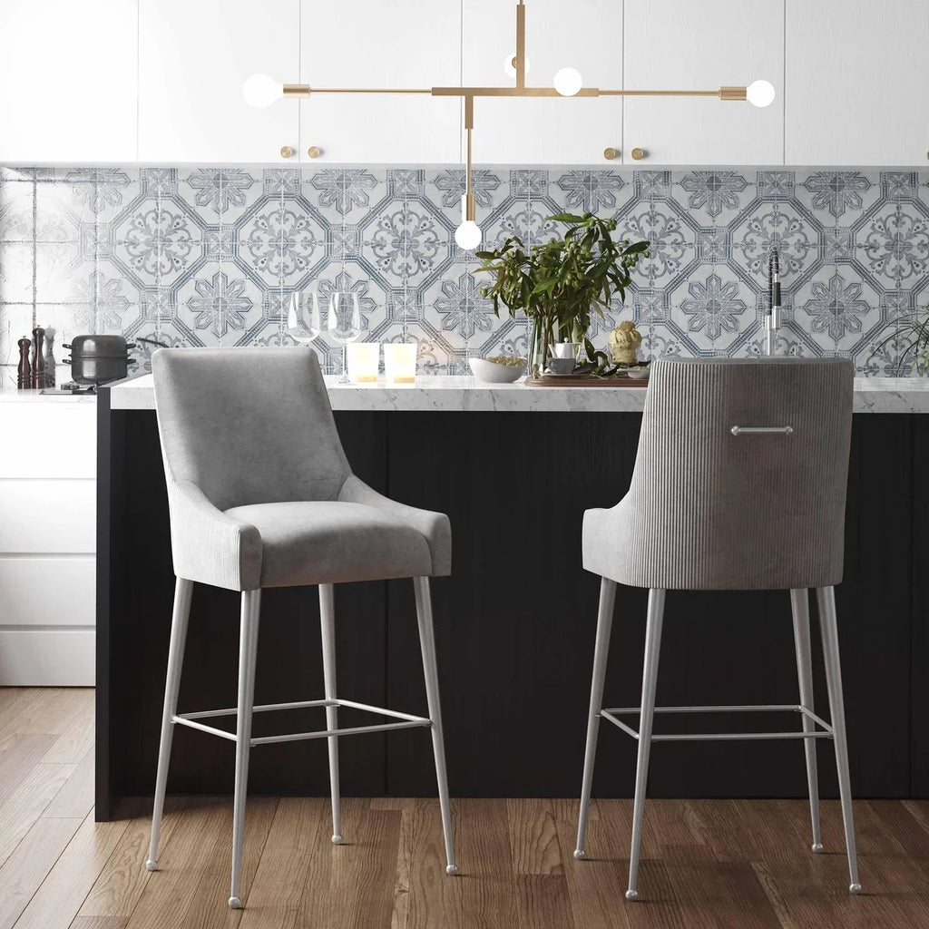 Beatrix Pleated Performance Velvet Stool