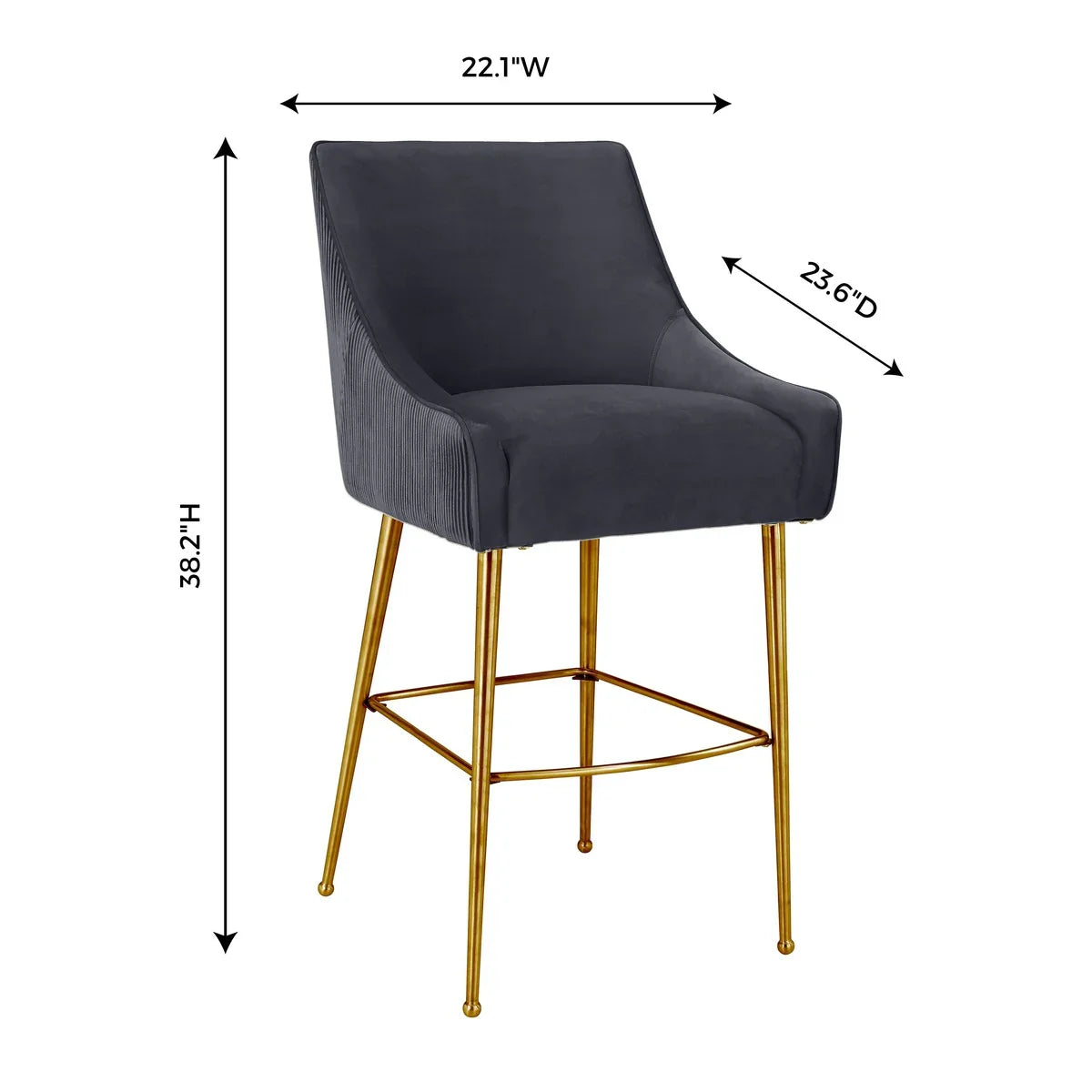Beatrix Pleated Performance Velvet Stool