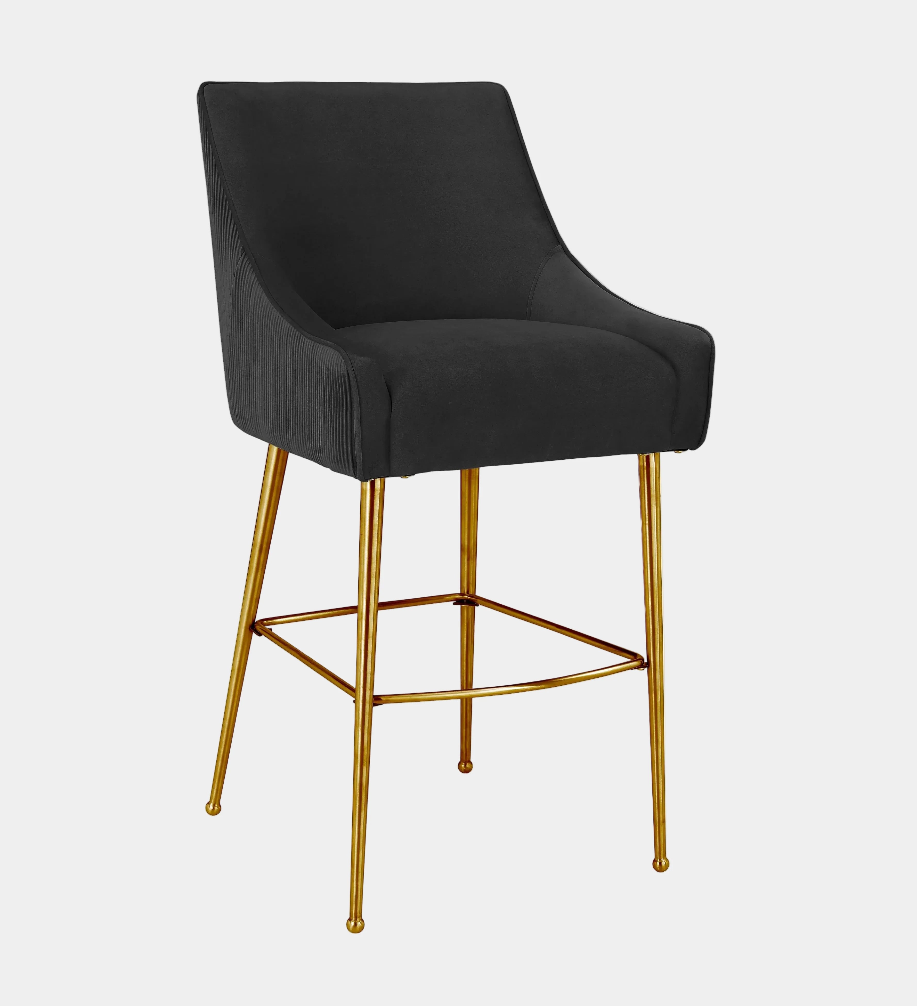 Beatrix Pleated Performance Velvet Stool