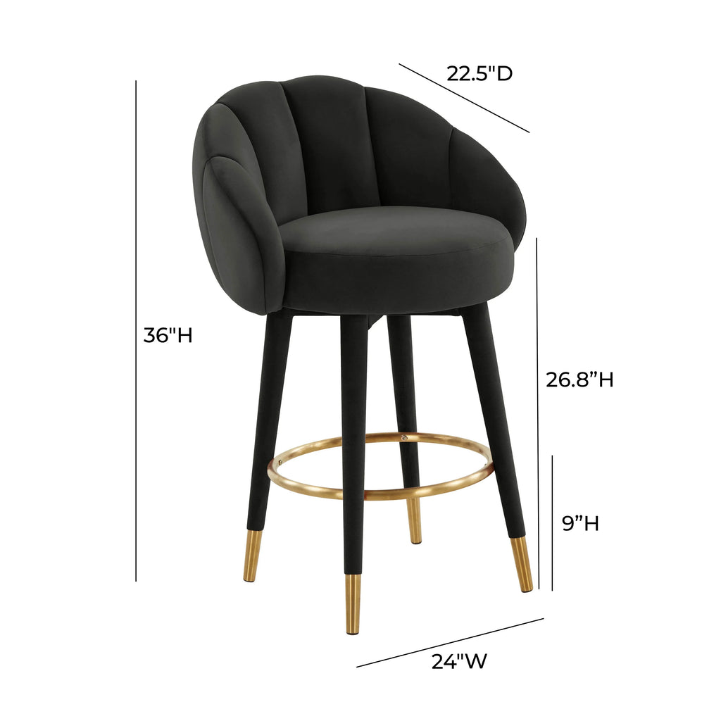 Myla Performance Velvet Swivel Stool