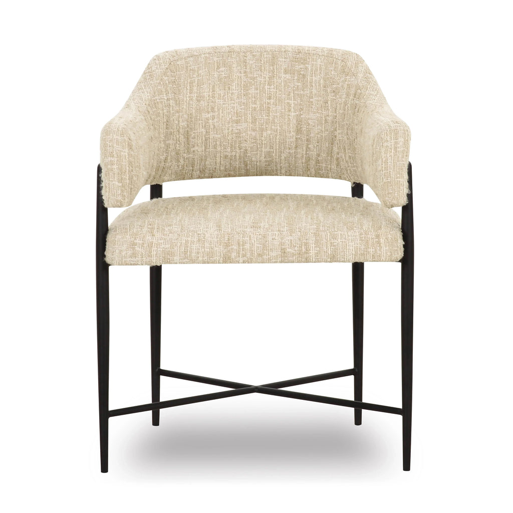 Sezanne Taupe Textured Performance Boucle Dining Chair