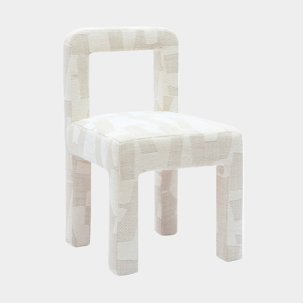 Hazel Cream Patterned Performance Jacquard Dining Chair