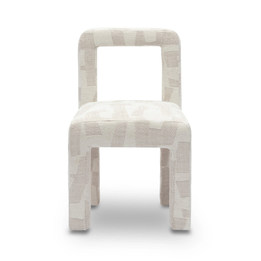 Hazel Cream Patterned Performance Jacquard Dining Chair