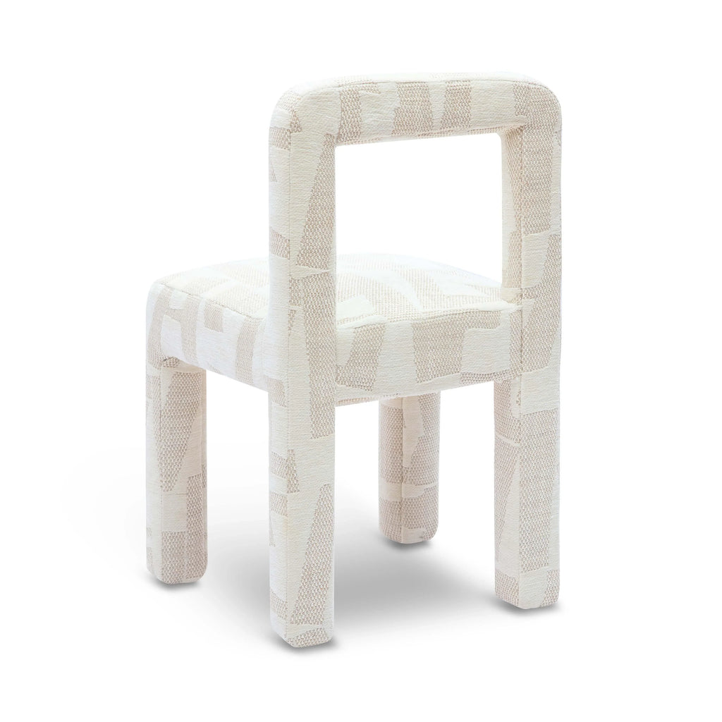 Hazel Cream Patterned Performance Jacquard Dining Chair