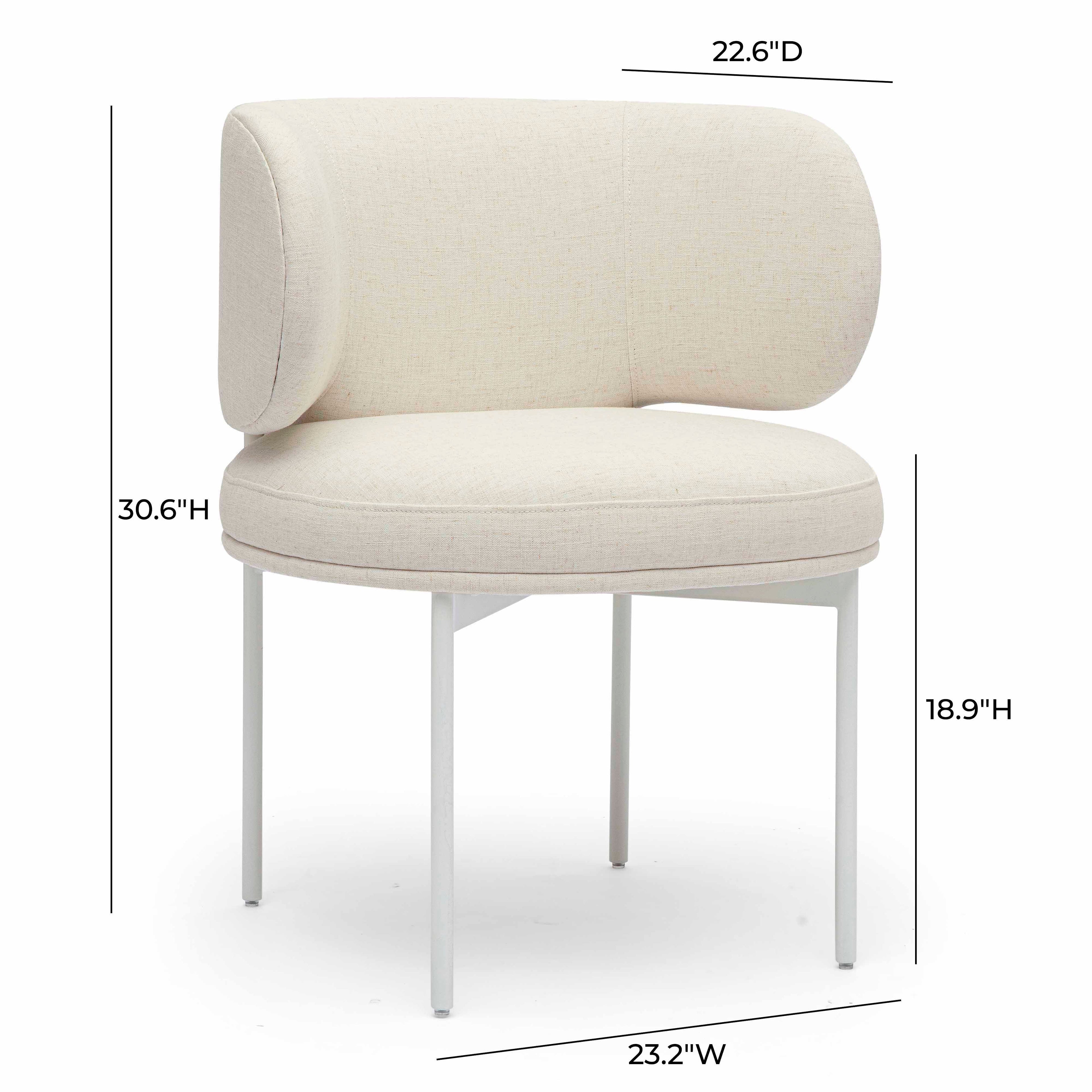 Maureen Cream Performance Upcycled Linen Dining Chair