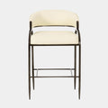 Tatum Cream 2-Tone Performance Vegan Leather and Jacquard Counter Stool