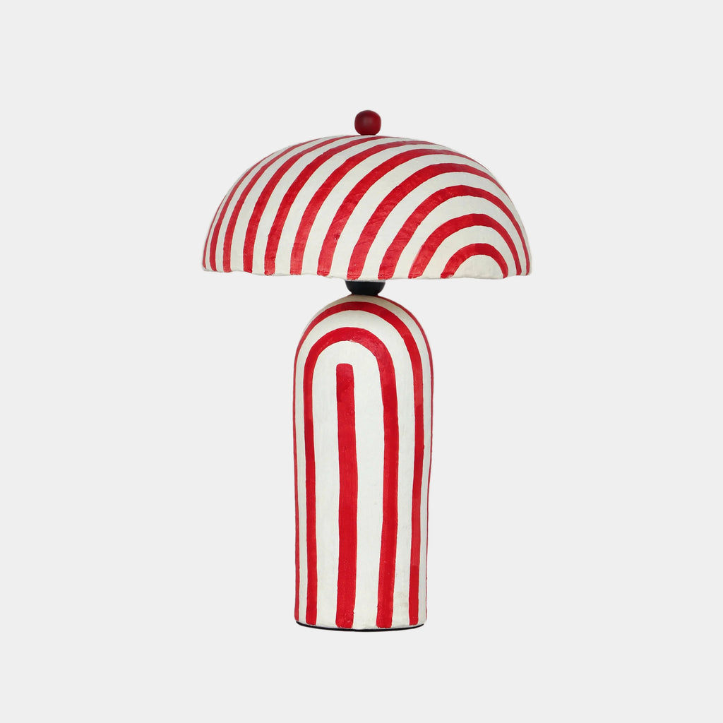 Maiori Striped Papier Mache Table Lamp