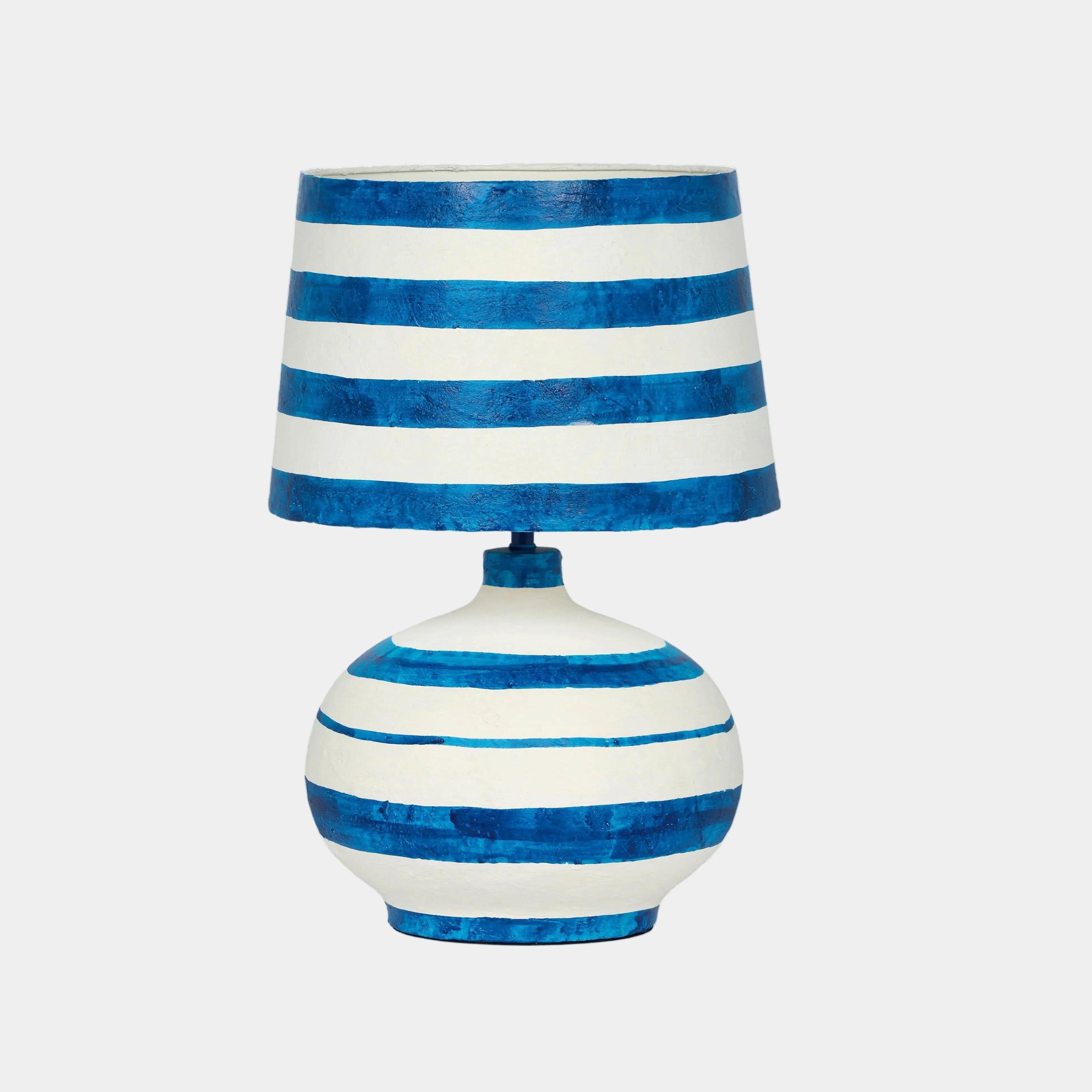 Positano Striped Papier Mache Table Lamp