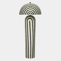 Maiori Black Striped Papier Mache Floor Lamp
