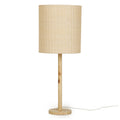 Lamia Natural Burl and Raffia Contract-Grade Table Lamp