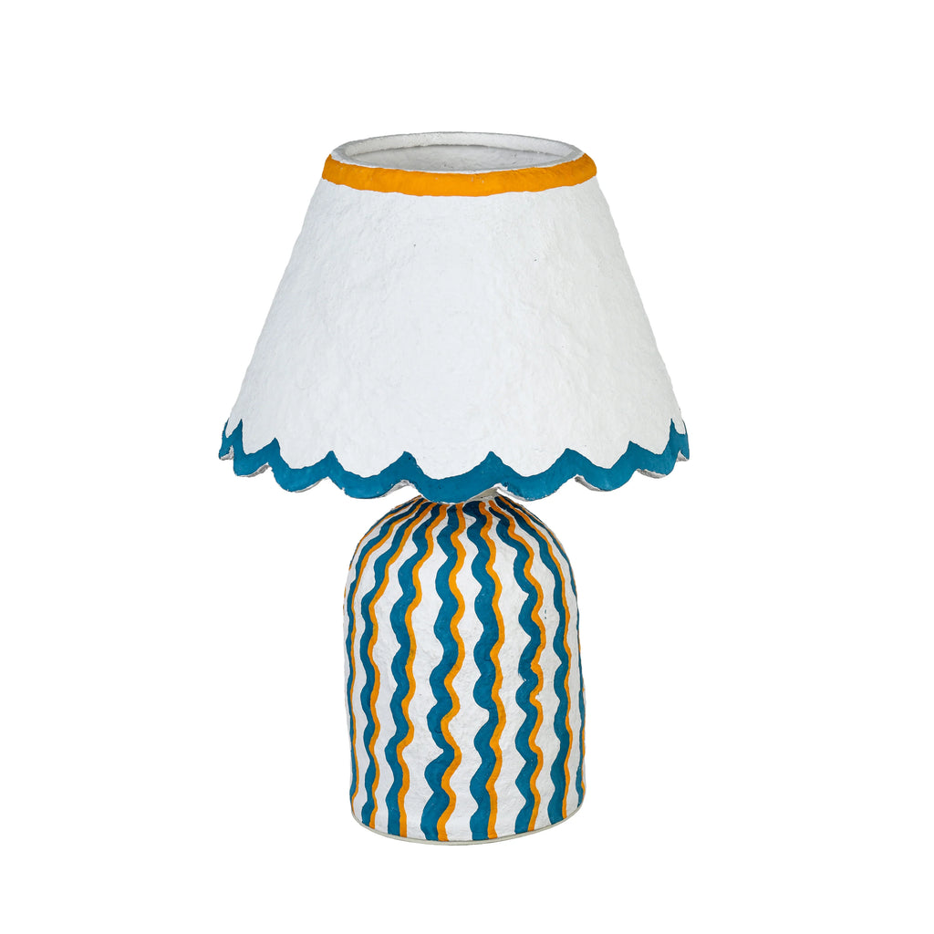 Blum Scalloped Cotton Mache Table Lamp