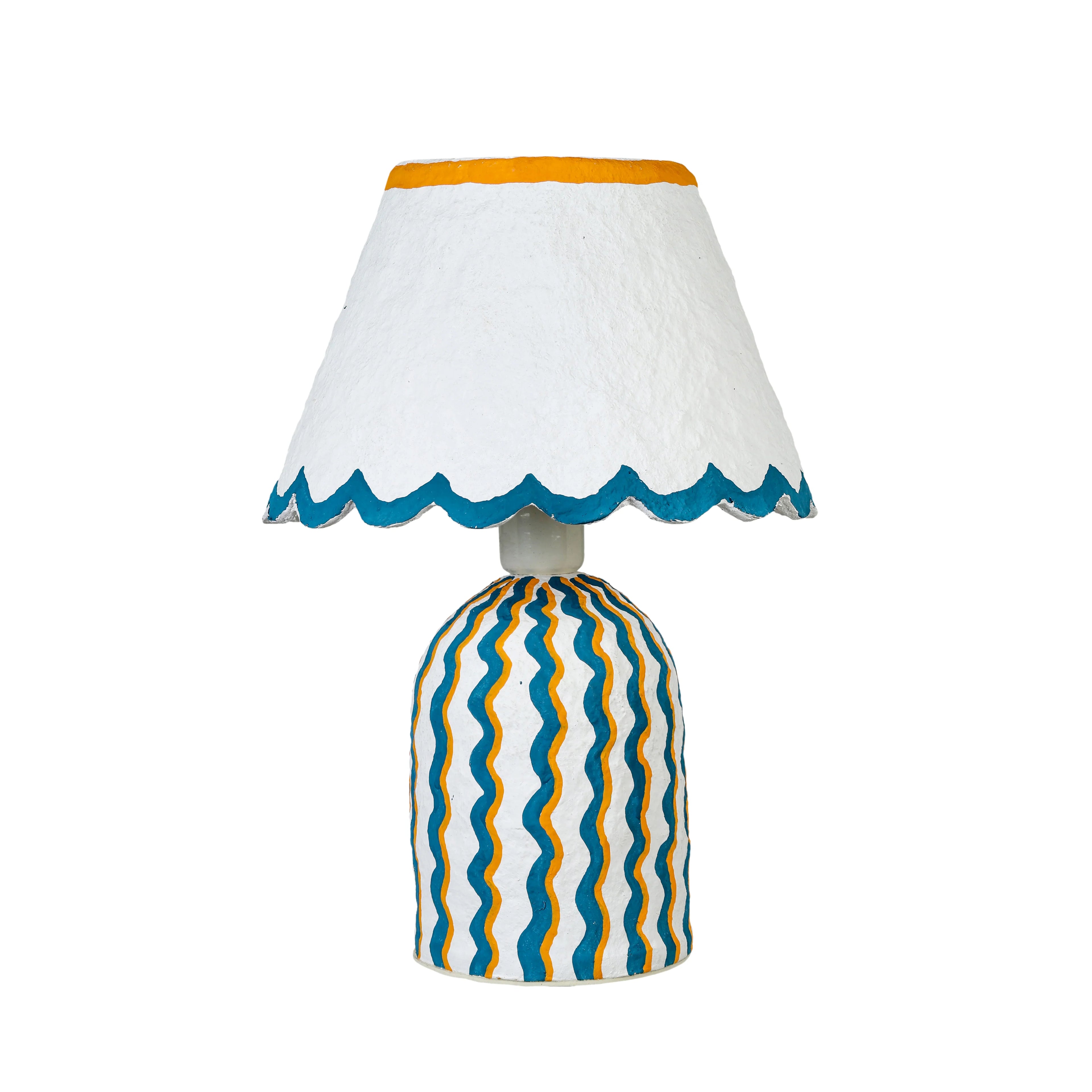 Blum Scalloped Cotton Mache Table Lamp