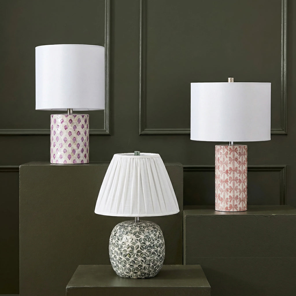 Merlot White Capiz Shell Table Lamp