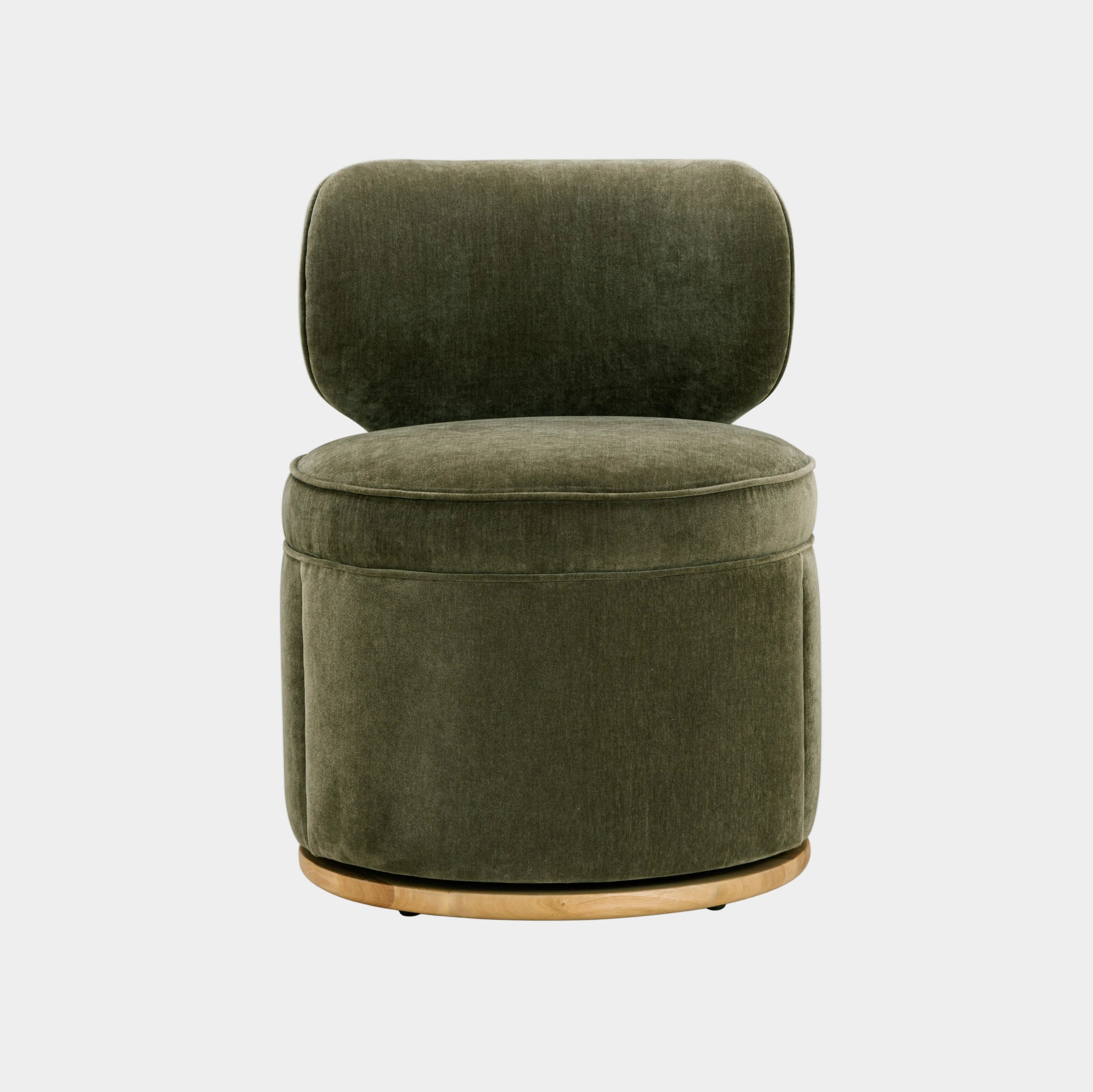 Amaya Green Upcycled Contract-Grade Chenille Swivel Desk Chair