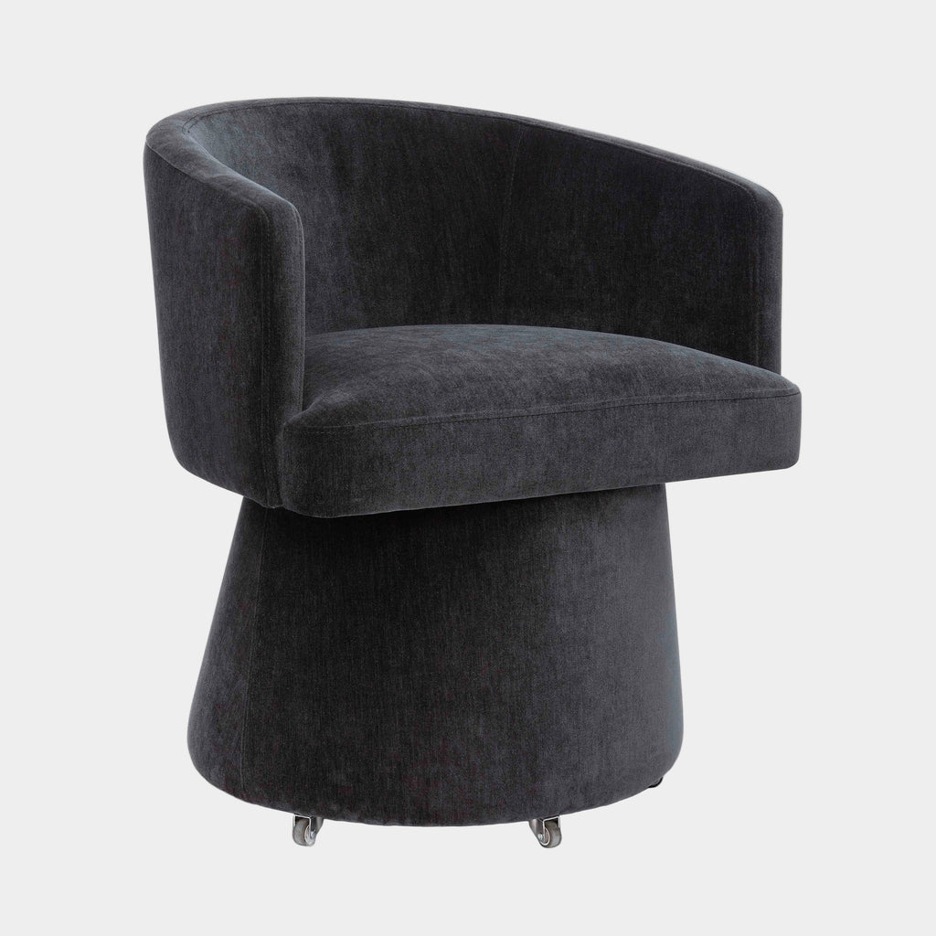 Kristen Upcycled Contract-Grade Chenille Rolling Desk Chair