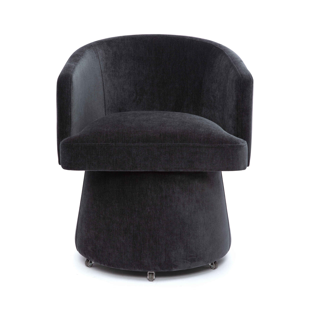 Kristen Upcycled Contract-Grade Chenille Rolling Desk Chair